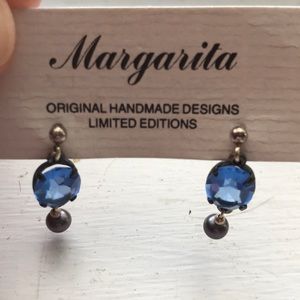 Blue glass earrings